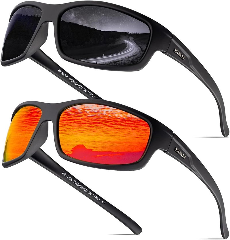 BEALER Store Polarized Sports Sunglasses for Men Lightweight TR90 Frame Sun Glasses Driving Cycling Fishing UV Protection Shades - Image 1